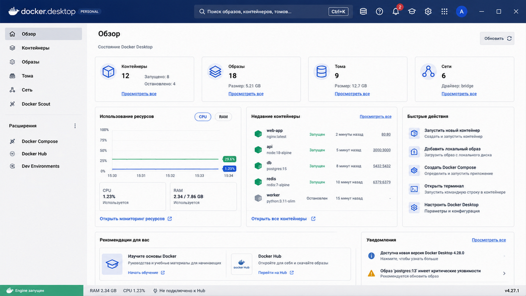 Docker — панель управления (Portainer)