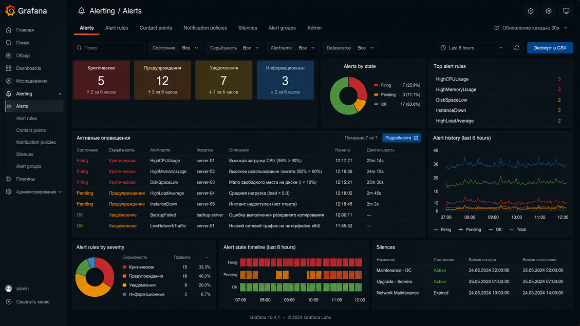 Grafana — Alerts (Оповещения)